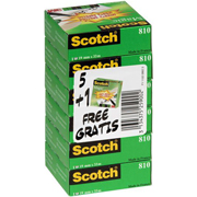 SCOTCH CINTA MAGIC 810 19mm x 33m  6-PACK 810PCK6